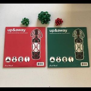 2 collapsible silicone wine bottle carry bags